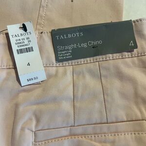 TALBOTS STRAIGHT LEG CHINO KHAKIS
SIZE 4 NWT Peach in Color